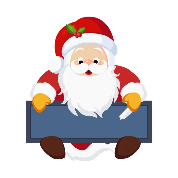 Christmas Santa Claus holding svarta tavlan. Vektor — Stock vektor