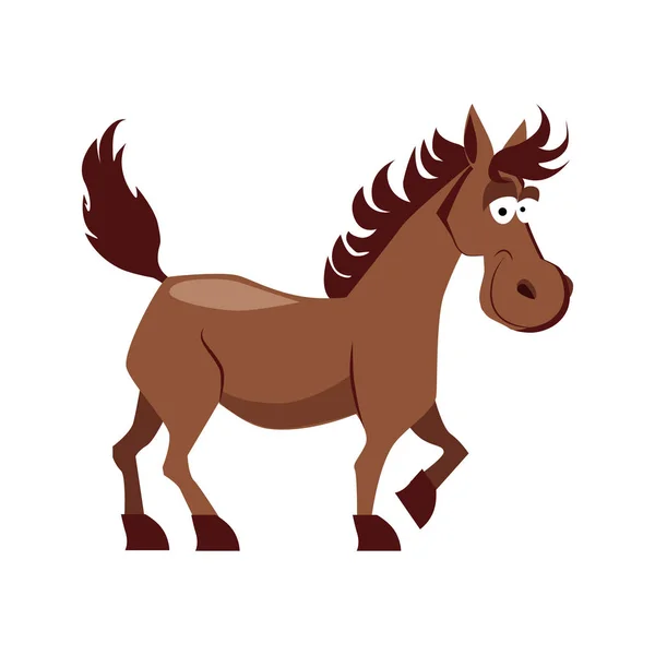 キュートな笑顔の馬ベクトル イラスト — ストックベクタ
