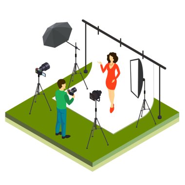 Stüdyoda fotoğraf çekimi modeli