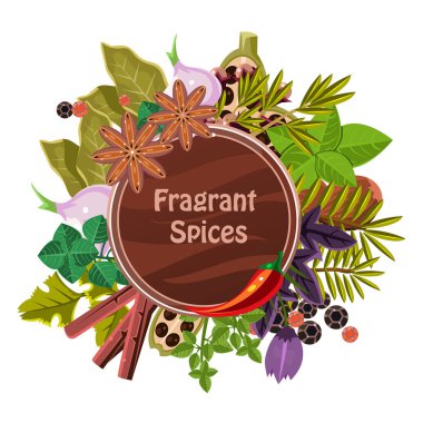 Otlar ve baharatlar dekoratif elemanlar