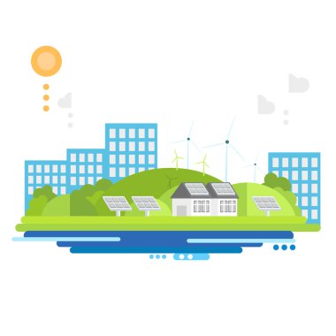 Ekoloji düz tasarım kavramları. vektör çizim.