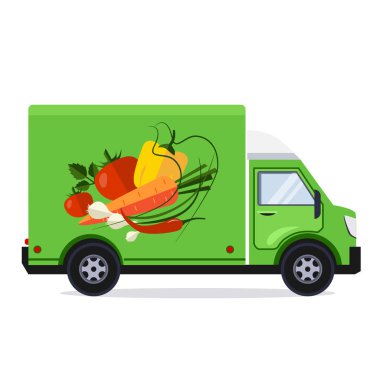 Düz stil vektör çizim teslim hizmet anlayışı