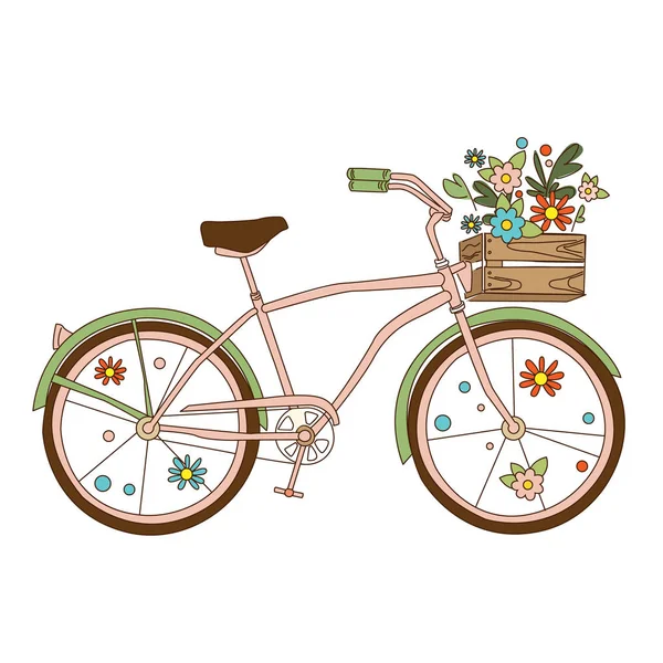 Una bicicleta retro. Ilustración vectorial . — Vector de stock