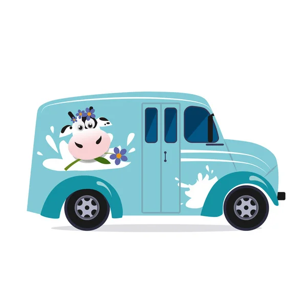 Serviço de entrega de leite lácteo — Vetor de Stock