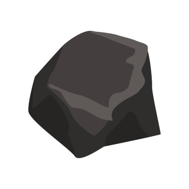 Siyah mineral taş, jeolojik sanayi eleman vektör çizim beyaz bir arka plan