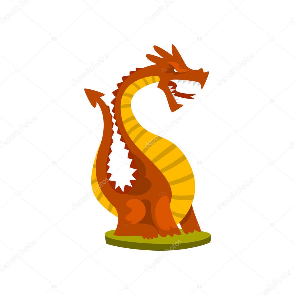 Dragon animal fantasy or fairy tale character vector Illustration on a white background