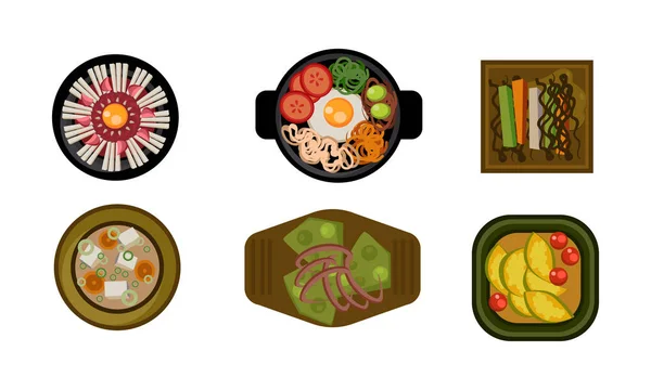 Kolekce sady jídla, vaření, zdravé stravovací koncept vektorové ilustrace na bílém pozadí — Stockový vektor