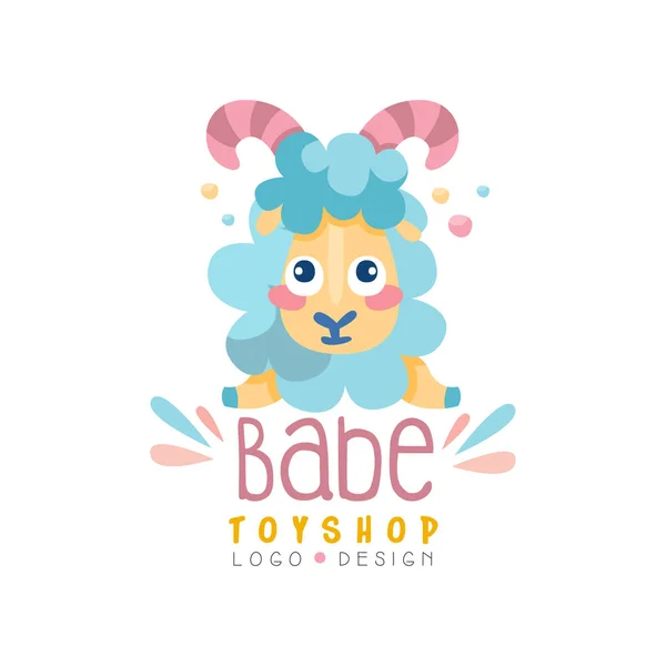 Babe toyship logo design, cute badge can be used for baby store, kids market vector Illustration on a white background — Stock Vector