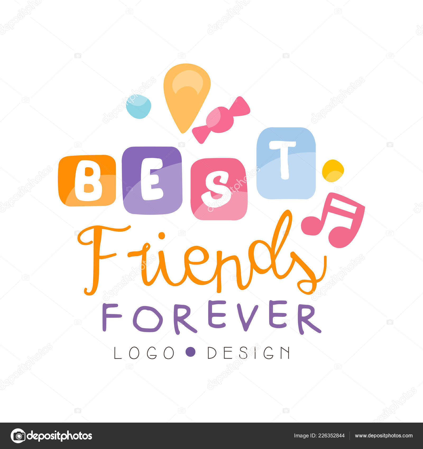 Best Friends Forever Logo Design Happy Friendship Day Label For Banner Poster Greeting Card T Shirt Vector Illustration Vector Image By C Topvectors Vector Stock 226352844