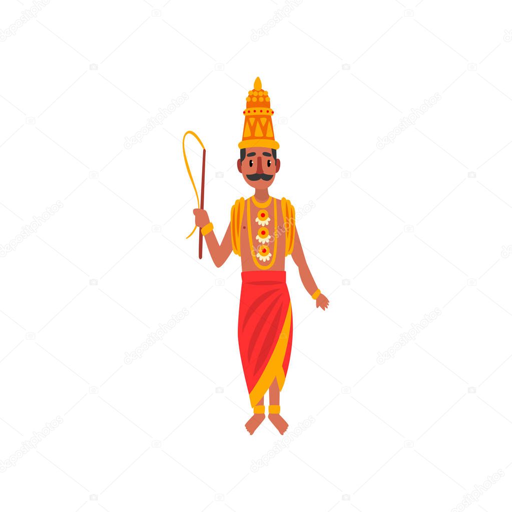 Varuna Indian god of the waters of the world, guardian of justice and the judge vector Illustration on a white background