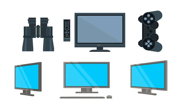 Icone di amministrazione del server, vettore di sicurezza del computer Illustrazione su sfondo bianco — Vettoriale Stock
