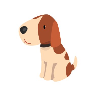 Beagle köpek, şirin komik hayvan karikatür karakter vektör çizim beyaz bir arka plan