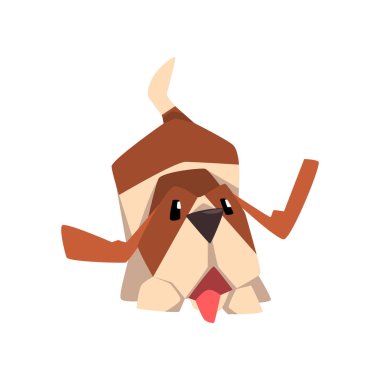 Beyaz bir arka plan üzerinde mutlu beagle köpek hayvan karikatür karakter vektör çizim