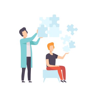 Adam ruhsal sorunları, psikoterapi ve psikolojik sorun vektör çizim danışmanlık psikolog