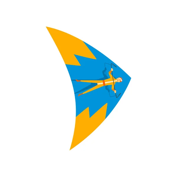 Fallschirmspringer auf einem Drachenflieger, Fallschirmspringen Extremsport Vektor Illustration auf weißem Hintergrund — Stockvektor