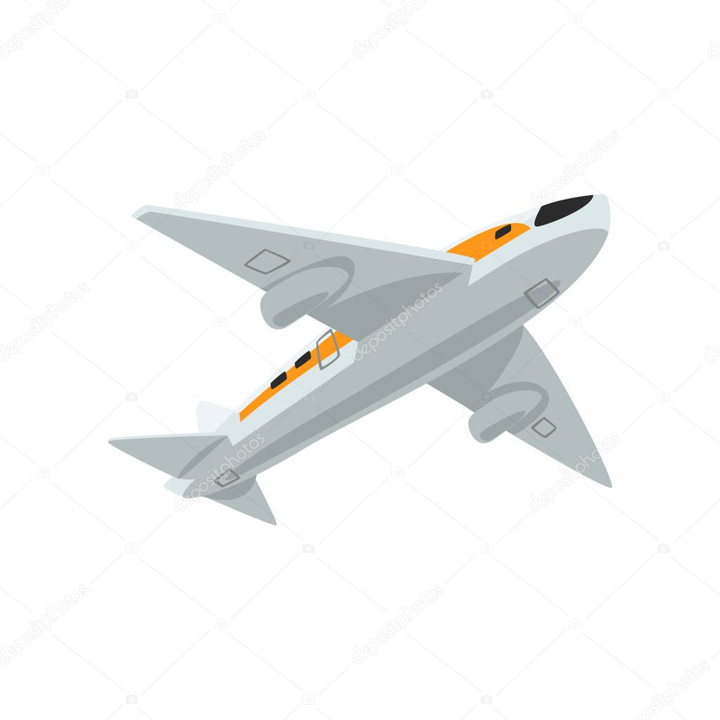 Airplane, flying aircraft vector Illustration on a white background