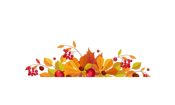 Sonbahar arka plan metin için yer ile afiş ile parlak sonbahar vektör çizim yaprak — Stok Vektör