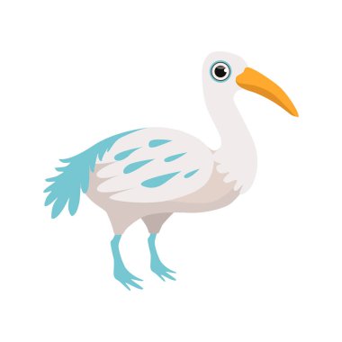 Beyaz bir arka plan üzerinde güzel beyaz kuş vektör çizim