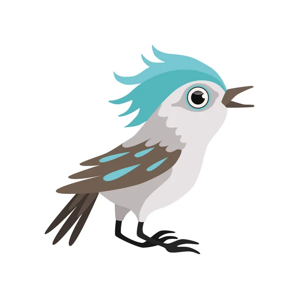 Mooie blauwe gaai vogel vector illustratie op een witte achtergrond — Stockvector