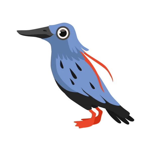 Όμορφο γαλάζιο πουλί διανυσματικά εικονογράφηση απομονωθεί σε λευκό φόντο — Διανυσματικό Αρχείο
