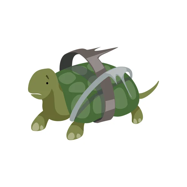 Turtle in plastic waste, global environmental problem, ecological disaster vector Ilustración sobre fondo blanco — Vector de stock