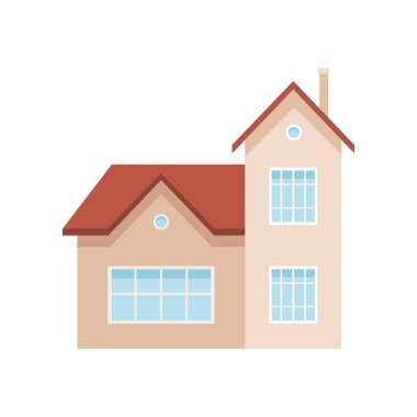 Konut konut yapı, banliyö özel house, kentsel veya kırsal manzara vektör çizim tasarım öğesi