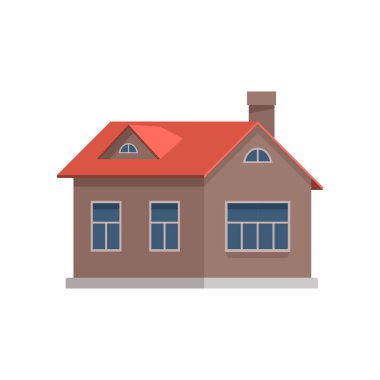 Geleneksel kır evi, kentsel veya kırsal manzara vektör çizim tasarım öğesi