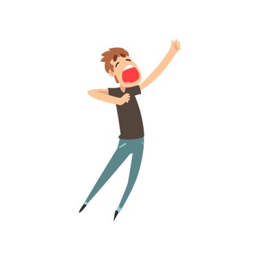 Duygusal şarkıcı şarkı vektör çizim şarkı