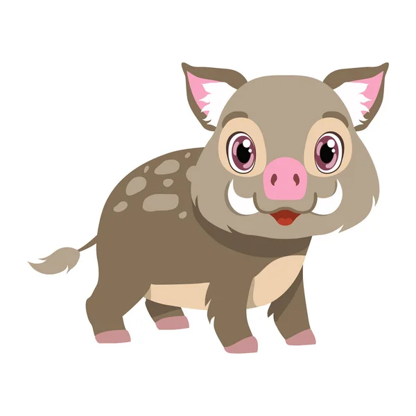 Cute boar, lovely animal cartoon character vector Illustration