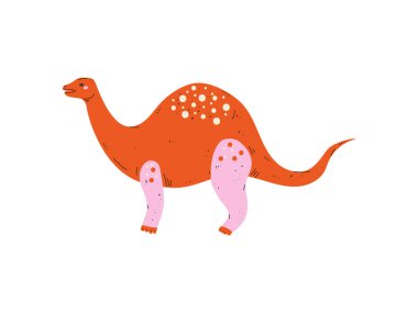 Renkli Brontosaurus dinozor, sevimli tarih öncesi hayvan vektör çizim