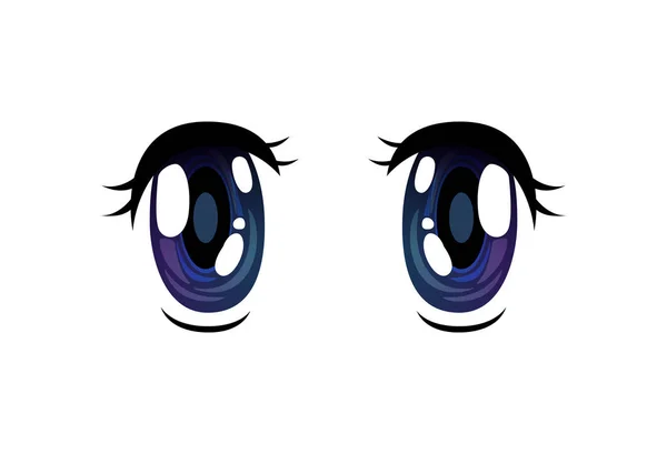 Modré světlé oči, krásné oči s odrazy světla Manga japonském stylu vektorové ilustrace — Stockový vektor
