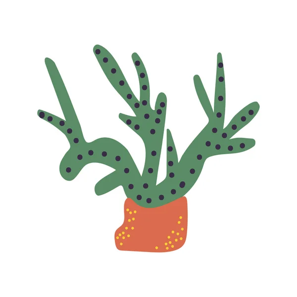 Green Seaweeds, Marine or Aquarium Underwater Plant, Vector Illustration — Stock Vector