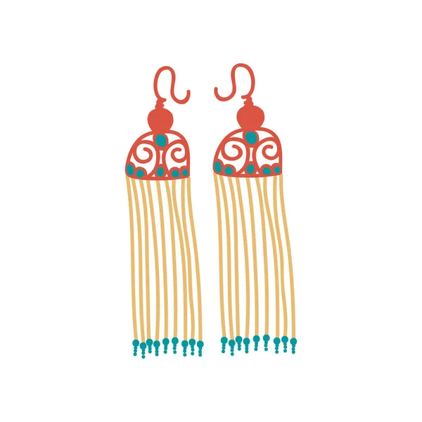 Boucles d'oreilles franges, accessoires de bijoux de mode Illustration vectorielle — Image vectorielle