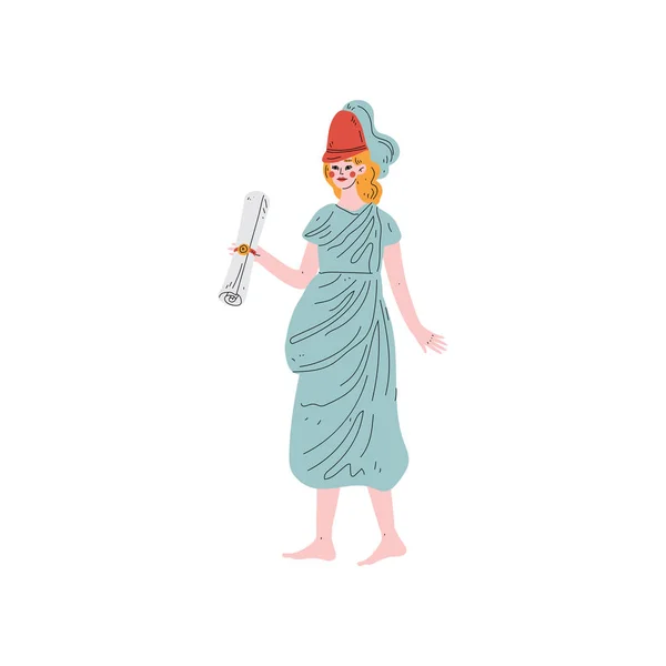 Klio Muse of Greek Mythology Vector Illustration — Stock Vector