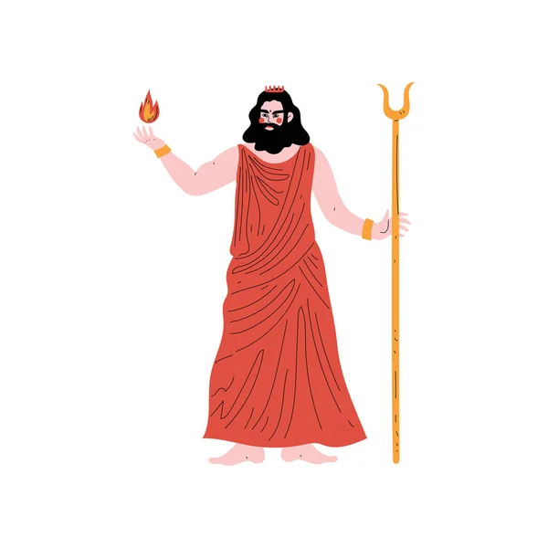 Hades Olympiske græske Gud, det antikke Grækenland Mytologi Hero Vector Illustration – Stock-vektor
