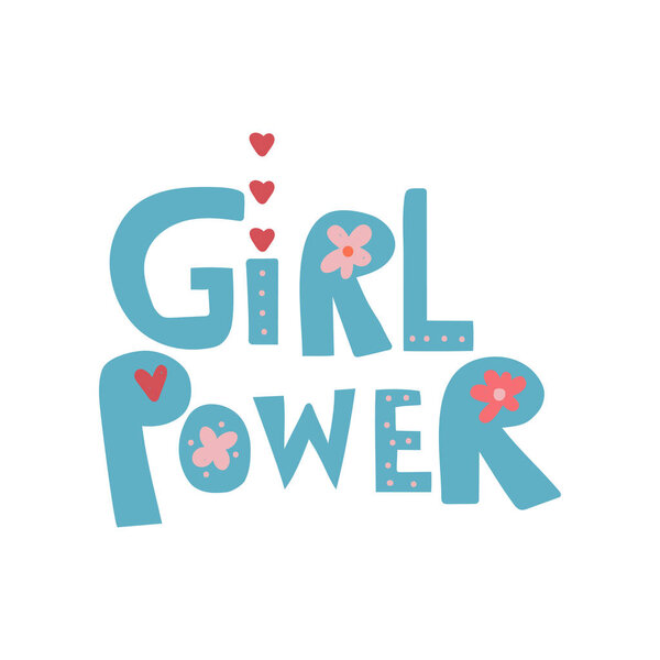 Girl Power, Design Element Can Be Used For Greeting Card, Badge, Label, Invitation, Banner Vector Illustration