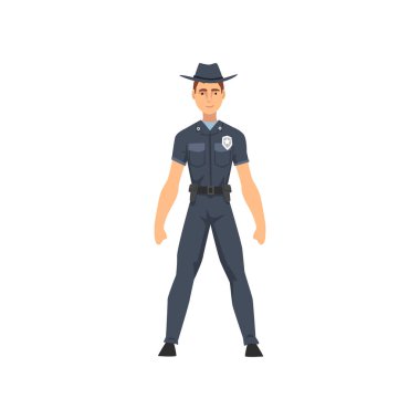 Polis üniformalı, Şerif polis karakter vektör çizim