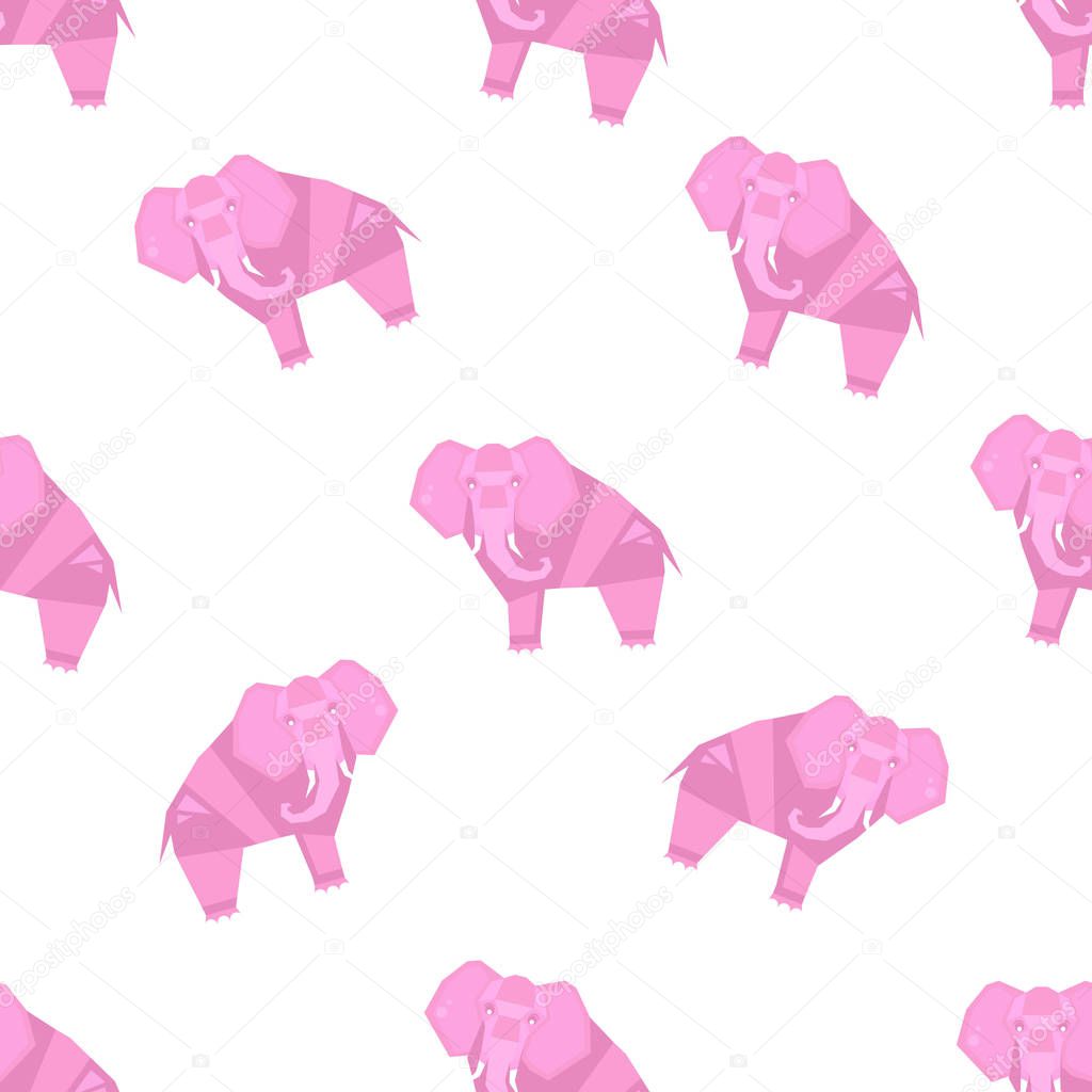 Elephant Pattern. Stylized Vector Illustration