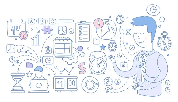 Time management infographics. Vektor illustration — Stock vektor