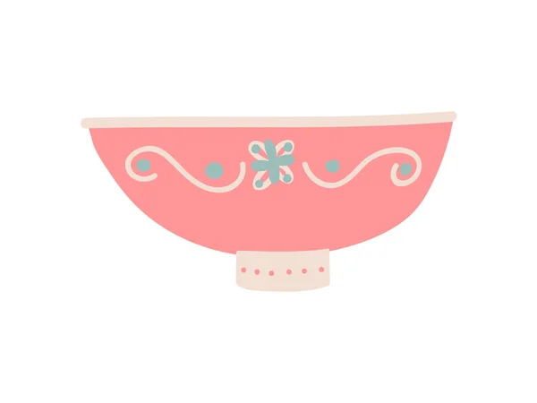Cute Bowl Посуда, керамическая посуда векторная иллюстрация — стоковый вектор
