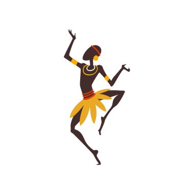 Afrika adam dans, erkek yerli dansçı geleneksel etnik giyim vektör çizim