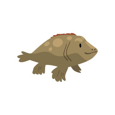 Tarih öncesi balık, biyoloji evrim sahne illüstrasyon vektör