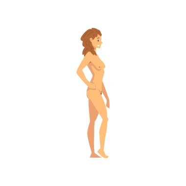 Modern Woman, Biology Human Evolution Stage, Evolutionary Process of Female Vector Illustration clipart