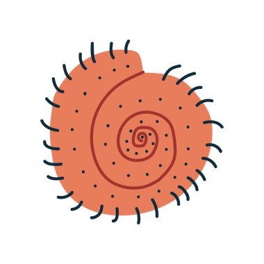 Tropikal kabuk, deniz sualtı portakal kabuğu vektör çizim