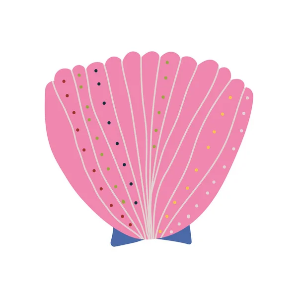 Roze tropische Shell, mariene onderwater natuur aquatische Seashell vectorillustratie — Stockvector