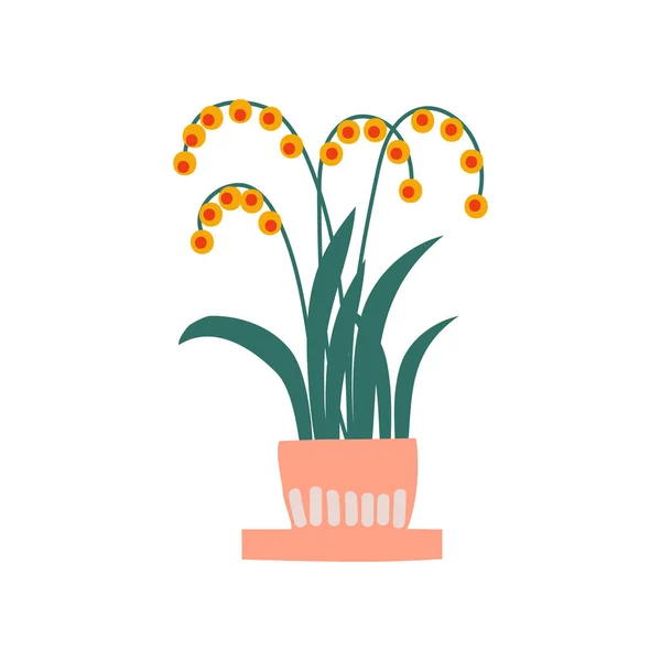 植木鉢、美しい鉢植えのベクトル図の春の花 — ストックベクタ