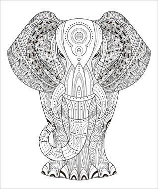 Fil vektör çizim Zentangle tarzı. Elle çizilmiş tasarım öğeleri.