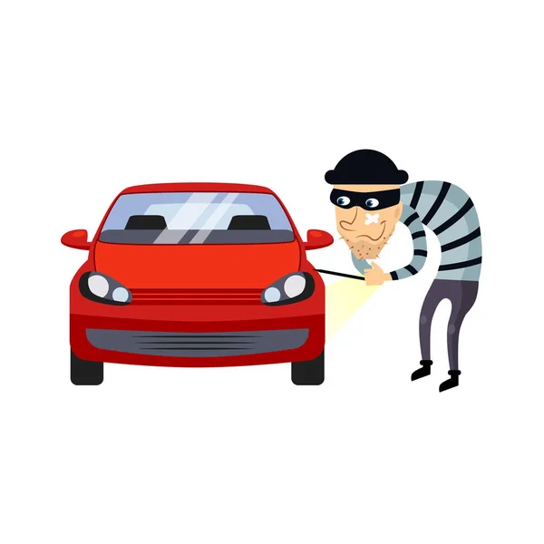 Ασφάλεια αυτοκινήτου και κλοπή Vector εικονογράφηση — Διανυσματικό Αρχείο