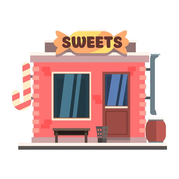 Candy Shop Front. Ilustracja wektorowa — Wektor stockowy