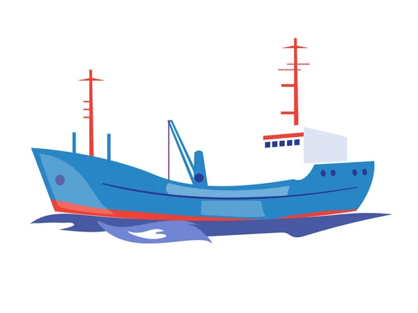 Nave de transporte en el agua. Ilustración vectorial — Vector de stock